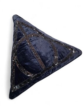 Pottery Barn Teen Harry Potter Deathly Hallows Velvet Throw Pillow Sequin Decor